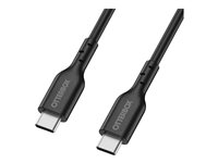 OtterBox - USB-kabel - 24 pin USB-C (hane) till 24 pin USB-C (hane) - USB 2.0 - 3 A - 1 m - svart 78-81356