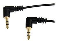 StarTech.com 3 ft Slim 3.5mm Right Angle Stereo Audio Cable - M/M (MU3MMS2RA) - Ljudkabel - mini-phone stereo 3.5 mm hane till mini-phone stereo 3.5 mm hane - 91 cm - svart - högervinklad kontakt MU3MMS2RA