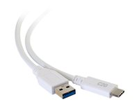 C2G 10ft USB C 3.0 to USB Cable - USB C to USB A - M/M - USB-kabel - USB typ A (hane) till 24 pin USB-C (hane) - USB 3.1 - 30 V - 3 A - 3.05 cm - vit 28837
