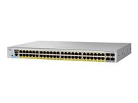 Cisco Catalyst 2960L-SM-48PS - Switch - L3 - smart - 48 x 10/100/1000 (PoE+) + 4 x 1 Gigabit Ethernet SFP+ - rackmonterbar - PoE+ (370 W) WS-C2960L-SM-48PS