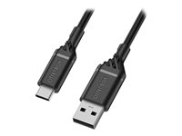 OtterBox Standard - USB-kabel - 24 pin USB-C (hane) till USB (hane) - USB 2.0 - 3 A - 1 m - svart 78-52537