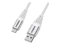 OtterBox Premium - USB-kabel - 24 pin USB-C (hane) till USB (hane) - USB 2.0 - 3 A - 2 m - molnvit 78-52668