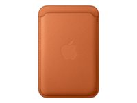 Apple - Plånbok för mobiltelefon/kreditkort - MagSafe-kompatibilitet - mikrotwill, FineWoven - räv orange MGH64ZM/A