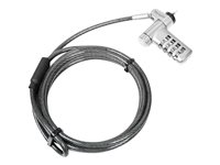 Targus DEFCON Ultimate - Lås för säkerhetskabel - universellt serialiserad - silver - 2 m (paket om 25) ASP96GLX-25S