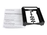 StarTech.com Dubbelt 2,5" SSD/HDD-monteringsfäste för 3,5" enhetsfack - Verktygslös installation - Adapter för lagringsfack - 3.5" to 2 x 2.5" - svart - för P/N: M2E4SFF8643, PEX4SFF8643, U2M2E125 BRACKET225PT