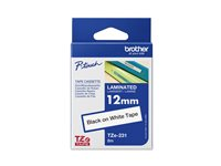 Brother TZe-231 - Standardlim - svart på vitt - Rulle (1,2 cm x 8 m) 1 kassett(er) bandlaminat - för Brother PT-D210, D600, H110; P-Touch PT-1005, D200, D450, E550, H105, H110, P300, P900 TZE231