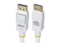 StarTech.com 10ft White VESA Certified DisplayPort 1.2 Cable with Latches - DisplayPort-kabel - DisplayPort (hane) spärrad till DisplayPort (hane) spärrad - DisplayPort 1.2 - 3 m - 4K60Hz stöd, 2K144Hz stöd, 1080p stöd 240 Hz, halogenfri, passiv - vit DP12-CABLE-10FTW