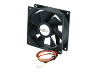 StarTech.com 80x25mm Ball Bearing Quiet Computer Case Fan w/ TX3 Connector - 3 pin case Fan - TX3 Fan - computer case Fan (FAN8X25TX3L) - Fläktsats för system - 80 mm FAN8X25TX3L