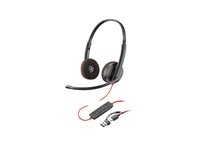 HP Poly Blackwire 3215 - Blackwire 3200 Series - headset - på örat - kabelansluten - 3,5 mm kontakt, USB-C - svart - Certifierad för Skype for Buisness, Avaya-certifierad, Cisco Jabber-certifierad, UC-certifierad 8X227AA