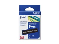 Brother TZe-325 - Standardlim - vitt på svart - Rulle (0,9 cm x 8 m) 1 kassett(er) bandlaminat - för Brother PT-D210, D600, H110; P-Touch PT-1005, D450, H110, P900; P-Touch Cube Plus PT-P710 TZE325