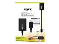 PORT Connect - Videokort - 24 pin USB-C hane till HDMI hona - 15 cm - stöd för 4K 900124